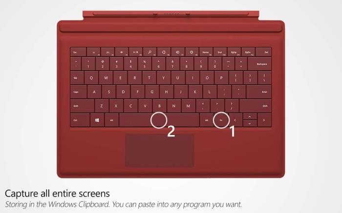 Command screenshot methods onscreen